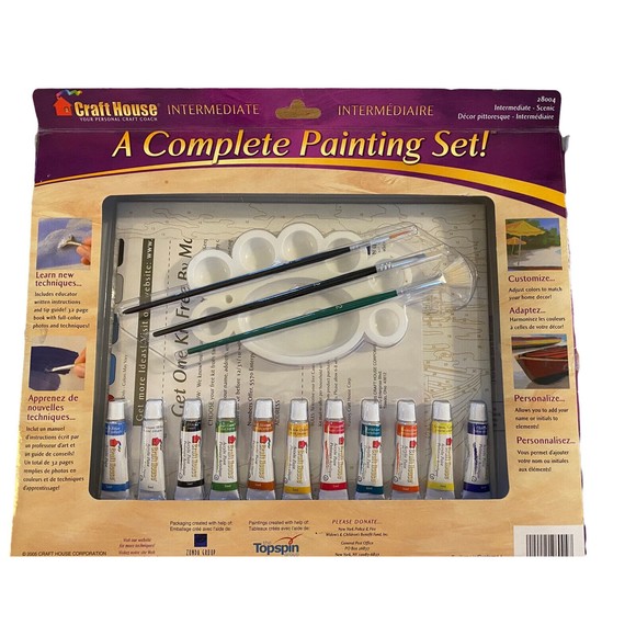 Craft House Intermediate Scenic Beach & Boat Complete Painting Set #28004 - Picture 2 of 3